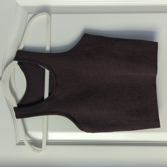 Lululemon Ebb to Street Cropped Racerback Tank Top Espresso - Size 4 - Picture 5 of 9